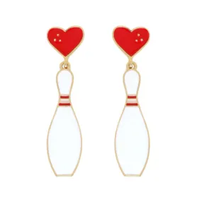 Enamel Sport Heart Drop Earring