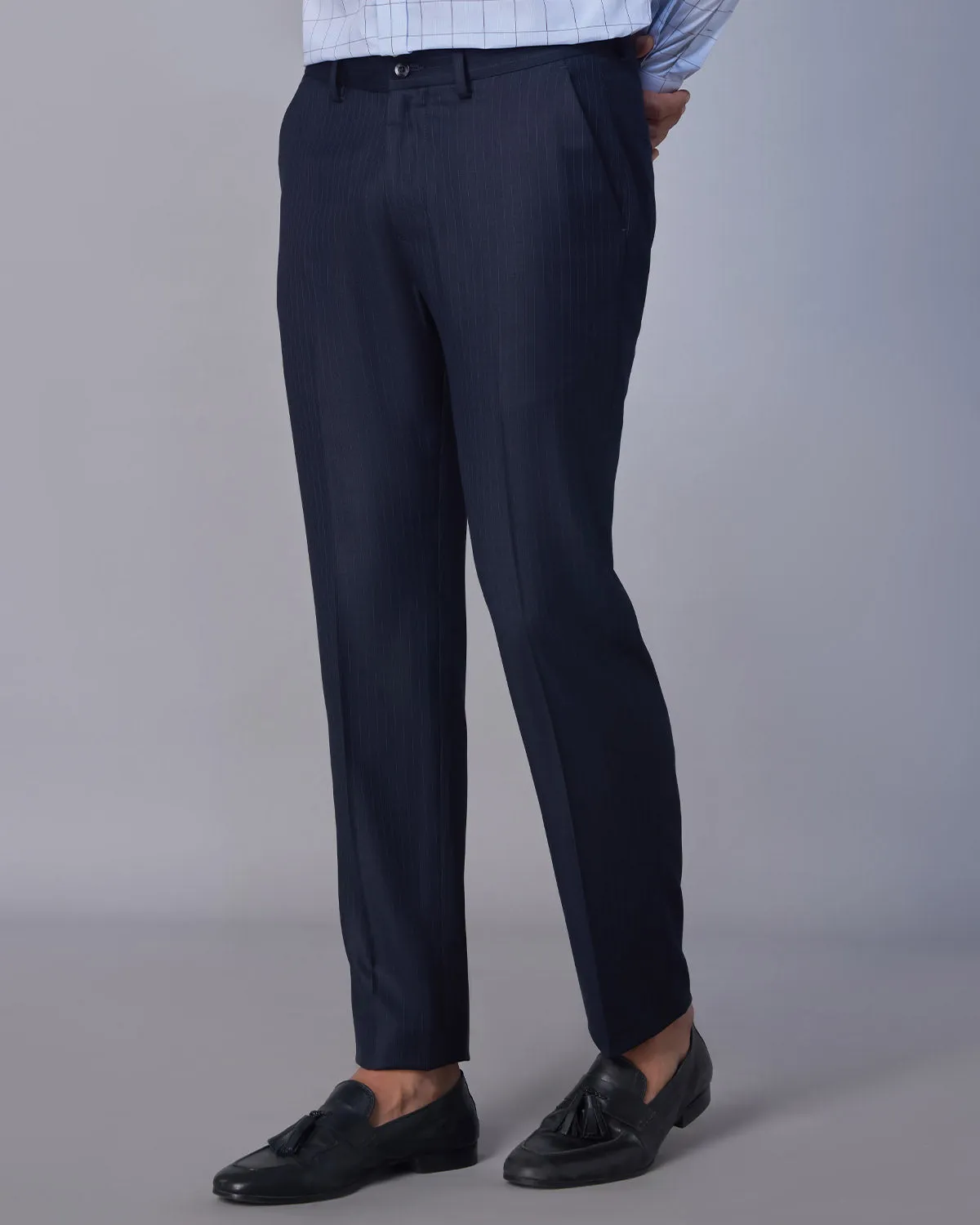 Epsilon Striped Dress Pants - Navy