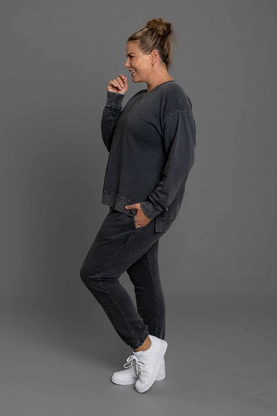 Everyday Track Pant - Black Washed