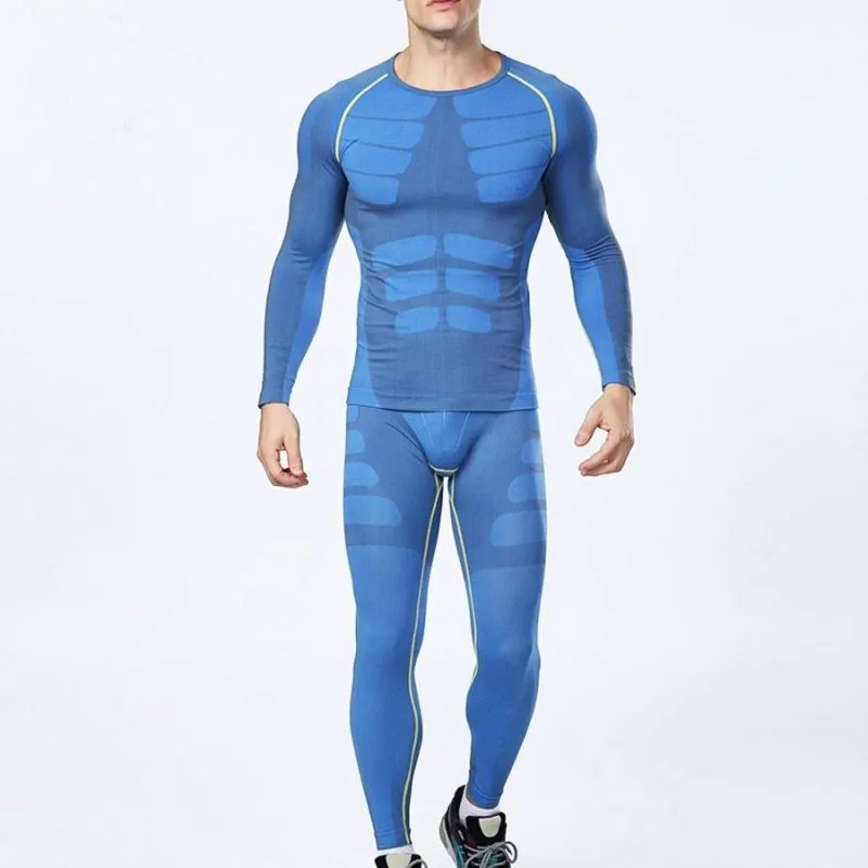 FANNAI Running T Shirt and Pants Men Compression Tights Underwear Sets Crossfit Bodybuilding Fitness Sport Jerseys Suit