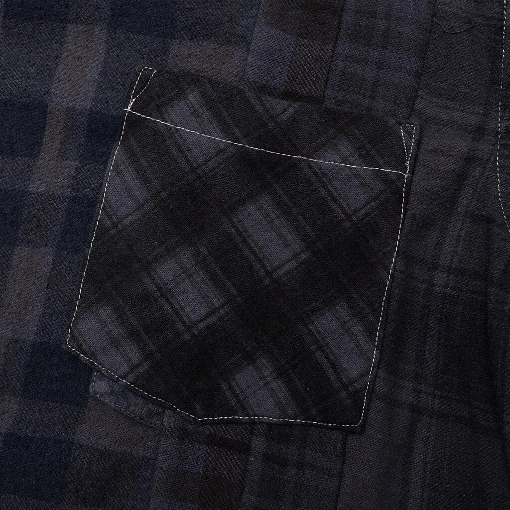 Flannel Shirt 7 Cuts Shirt Over Dye - Purple