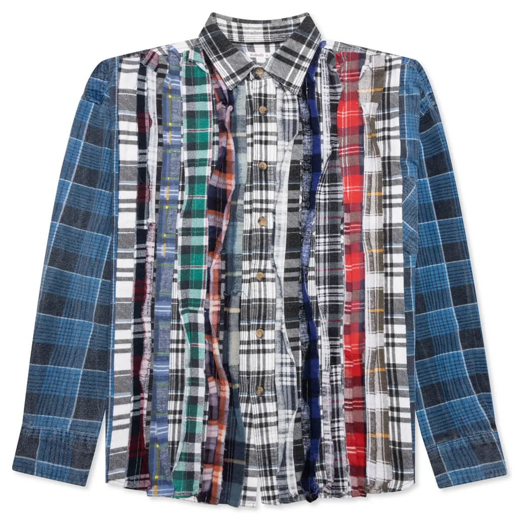 Flannel Shirt Ribbon Wide Shirt - Assorted