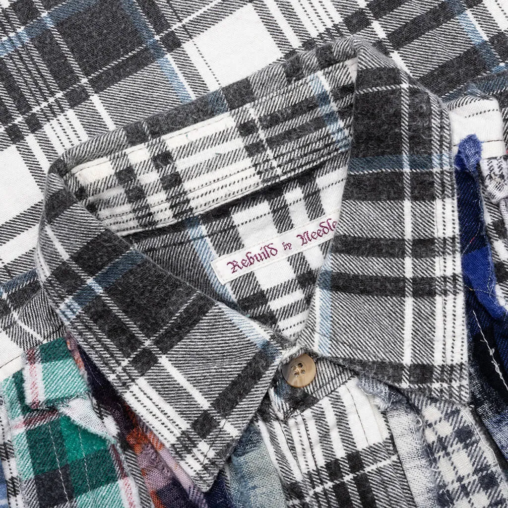 Flannel Shirt Ribbon Wide Shirt - Assorted