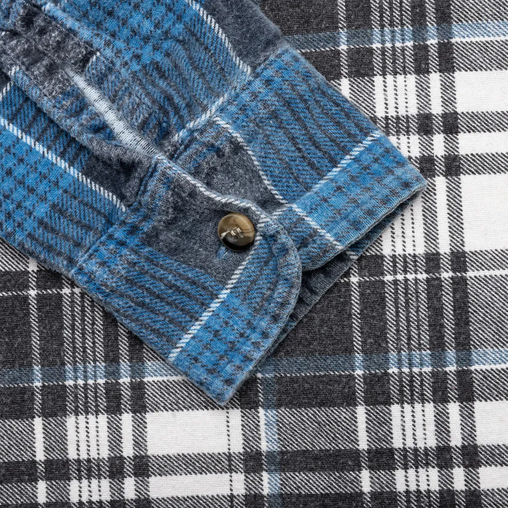 Flannel Shirt Ribbon Wide Shirt - Assorted