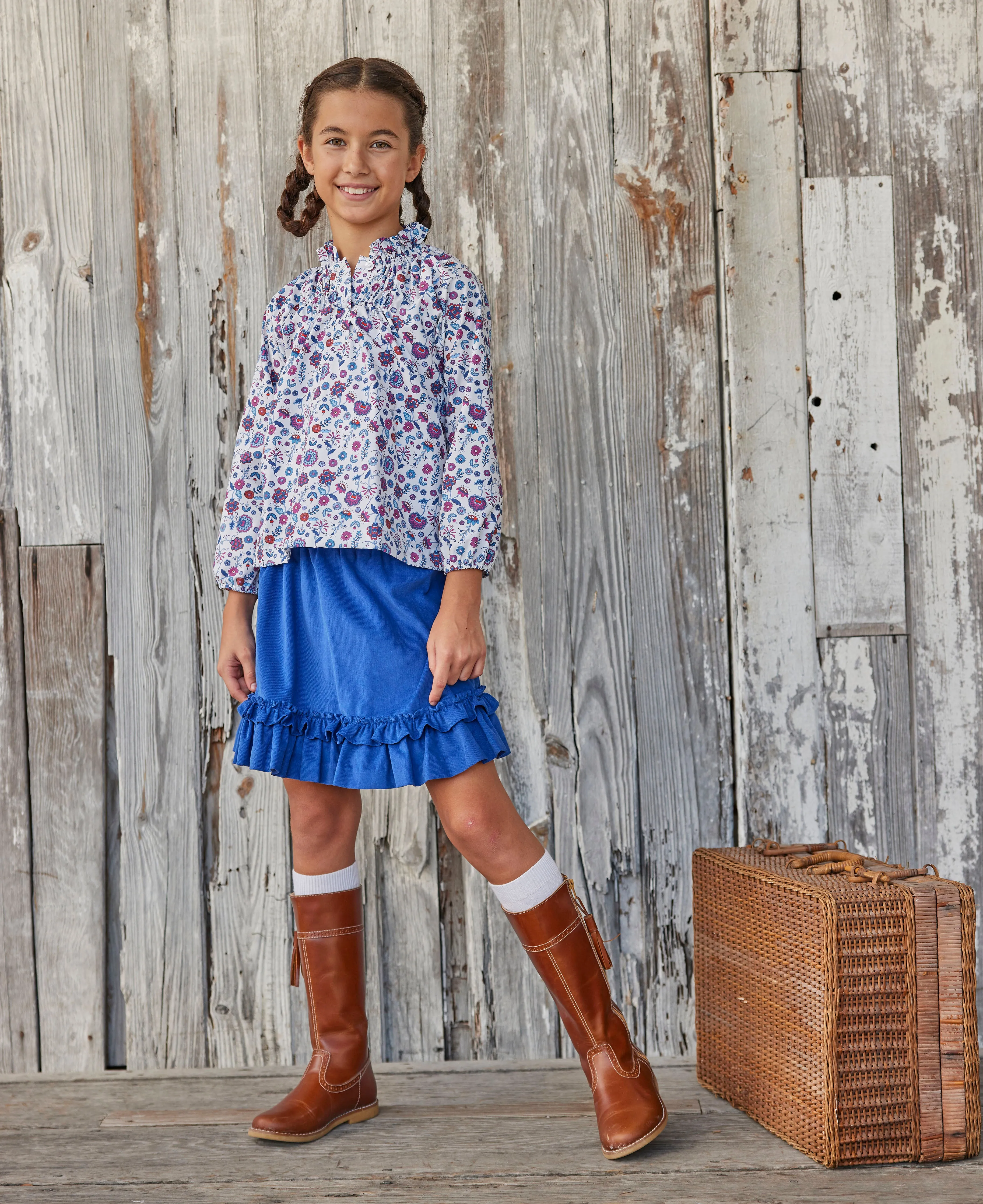 Flounce Skirt - Royal Corduroy