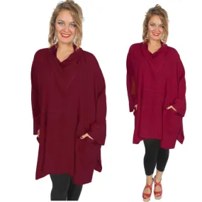 Garnet Dairi Fashions Nobi Pocket Tunic Top Cowl Plus Boho Sml-7x