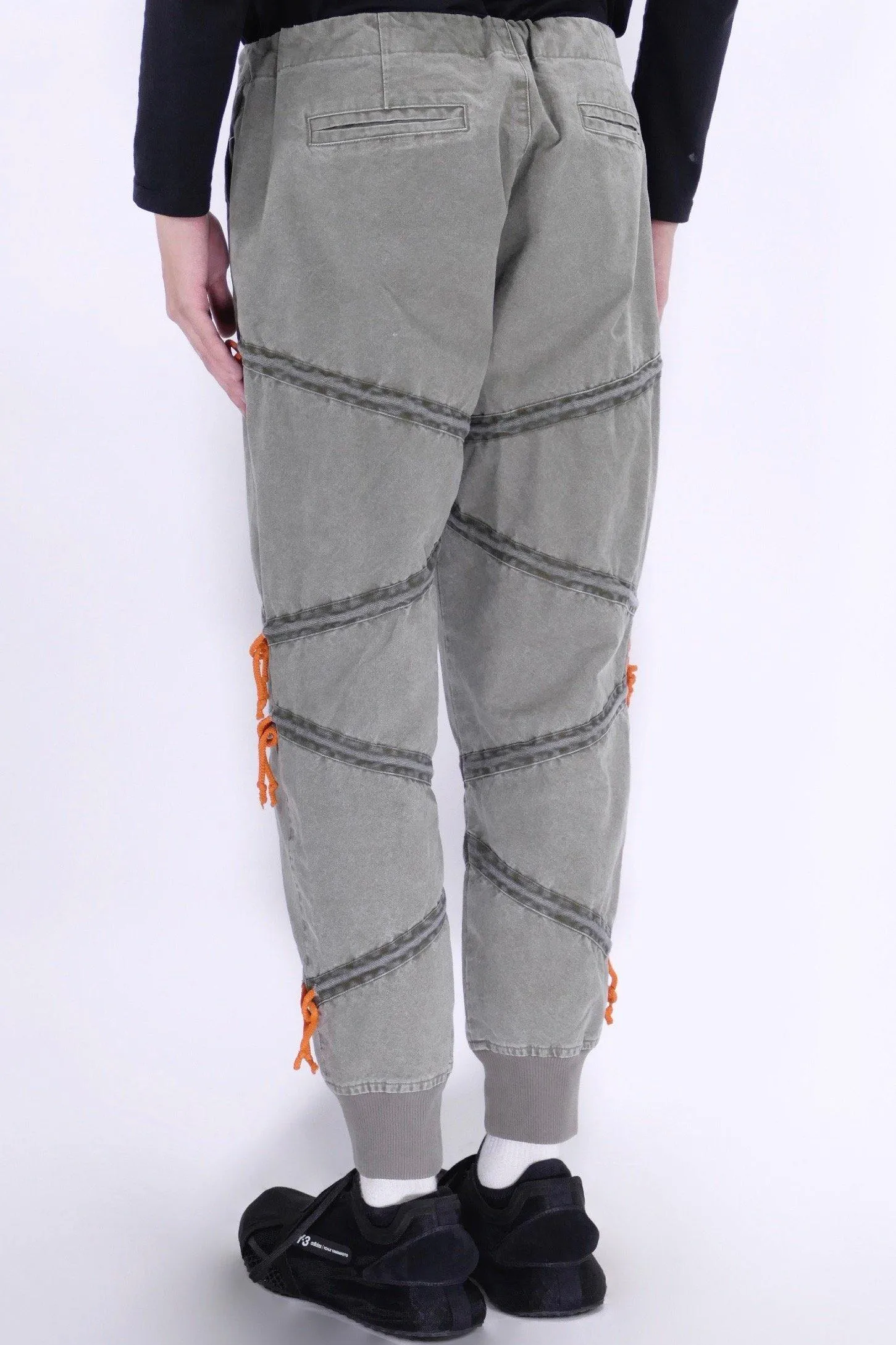 Greg Lauren Tent Canvas Zig Zag Lounge Pants - Army Green