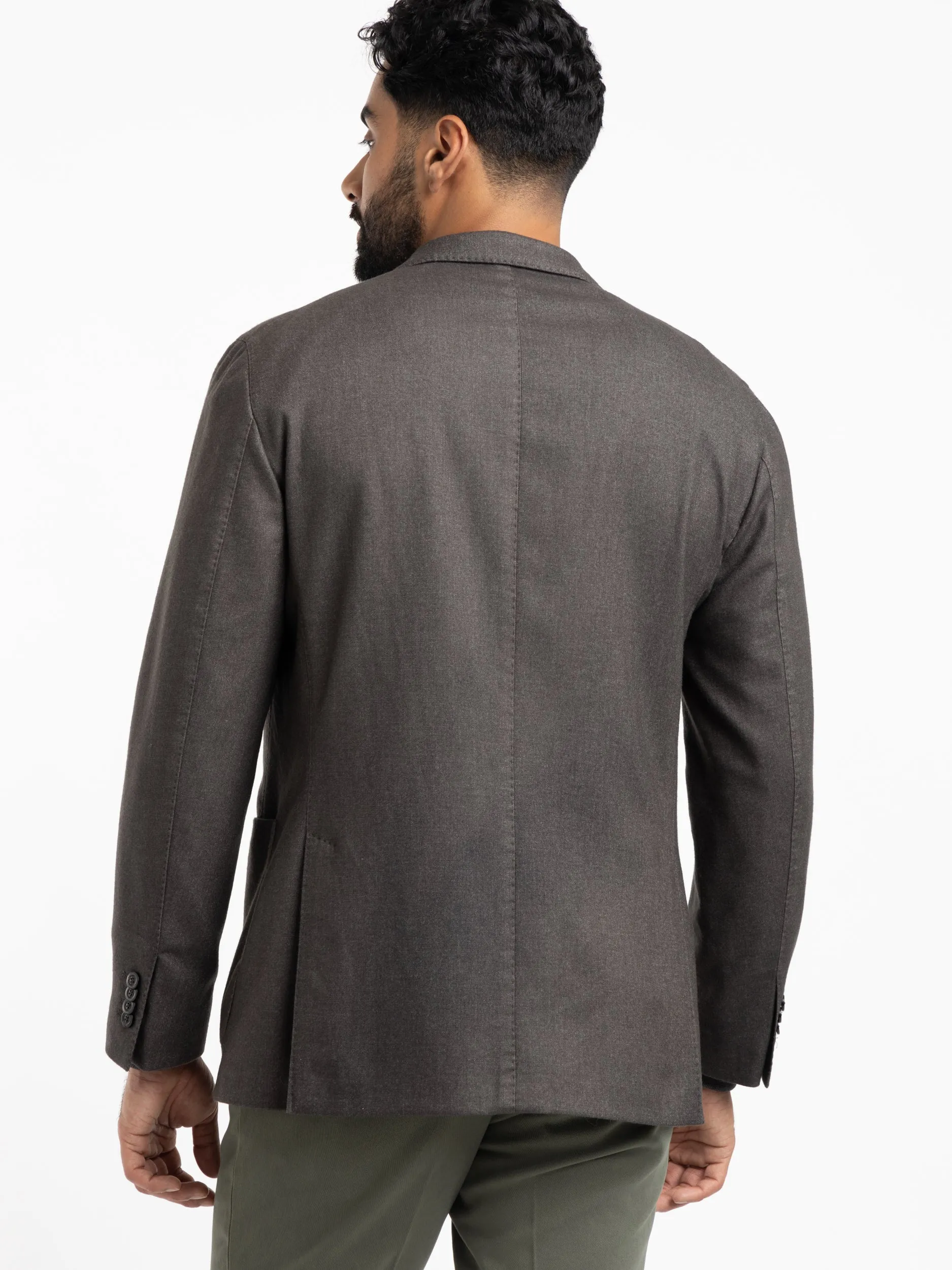 Grey Wool-Blend Sport Jacket