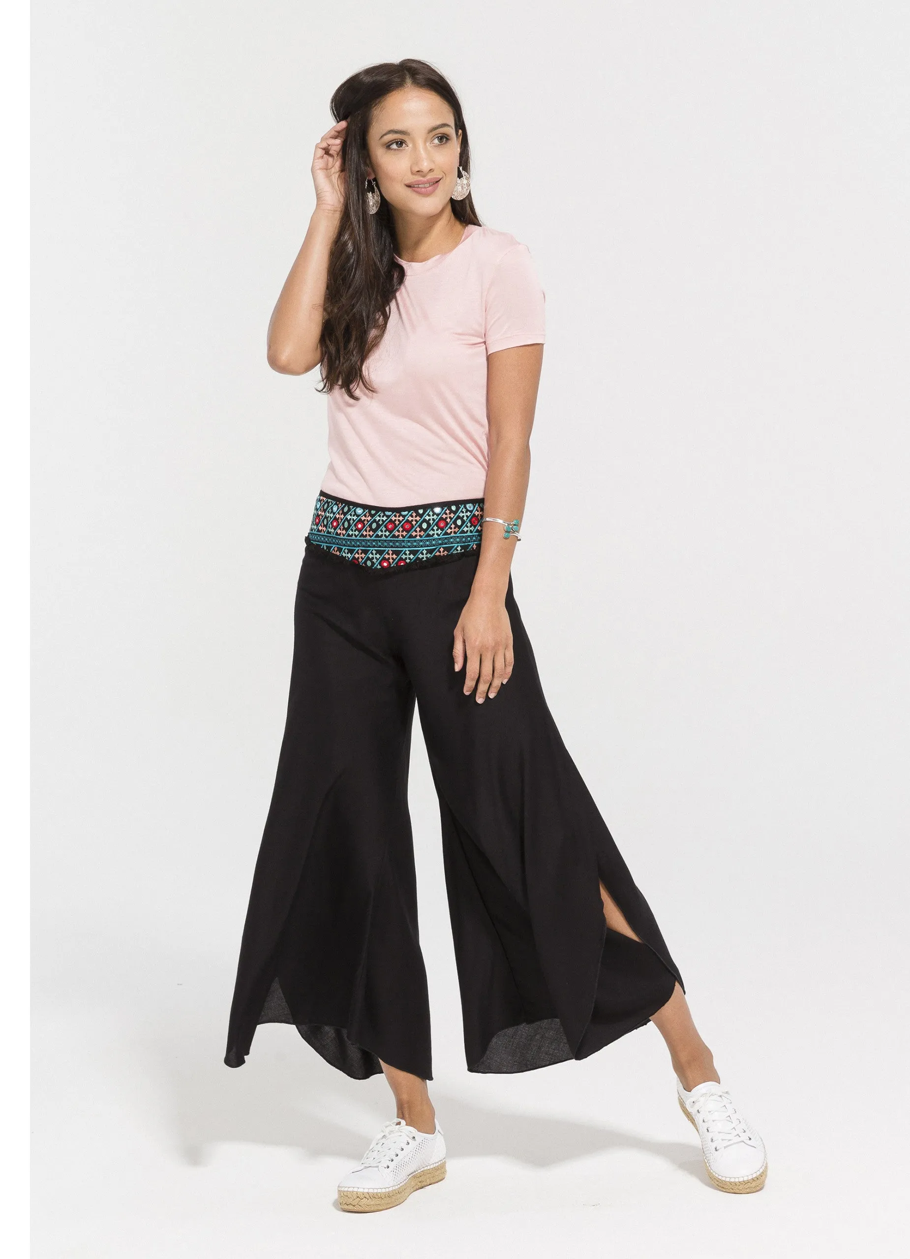 Jade Embroidered Pants