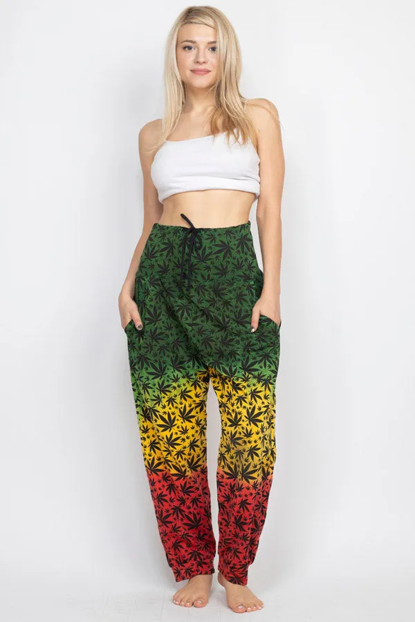 JahRoots Leopard Print Genie Pants