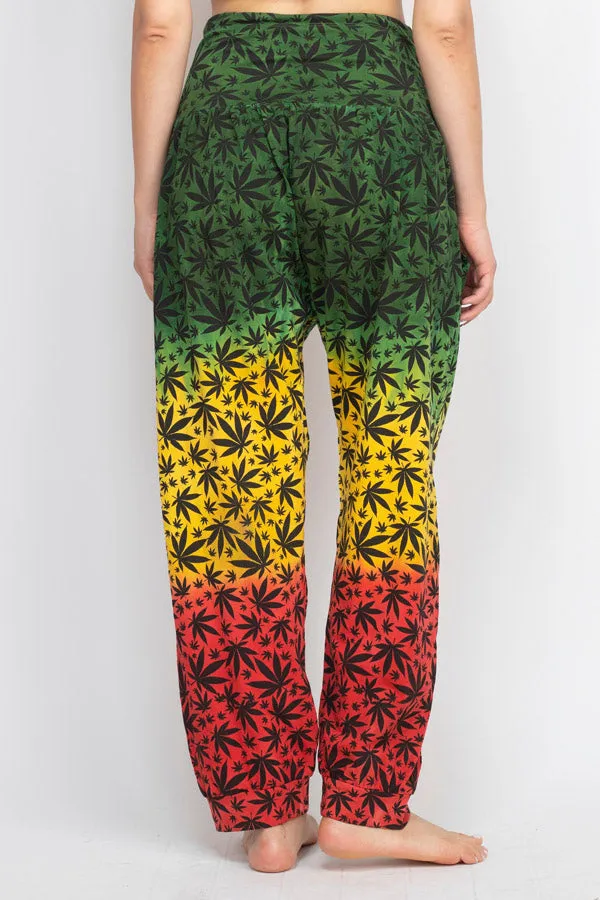 JahRoots Leopard Print Genie Pants