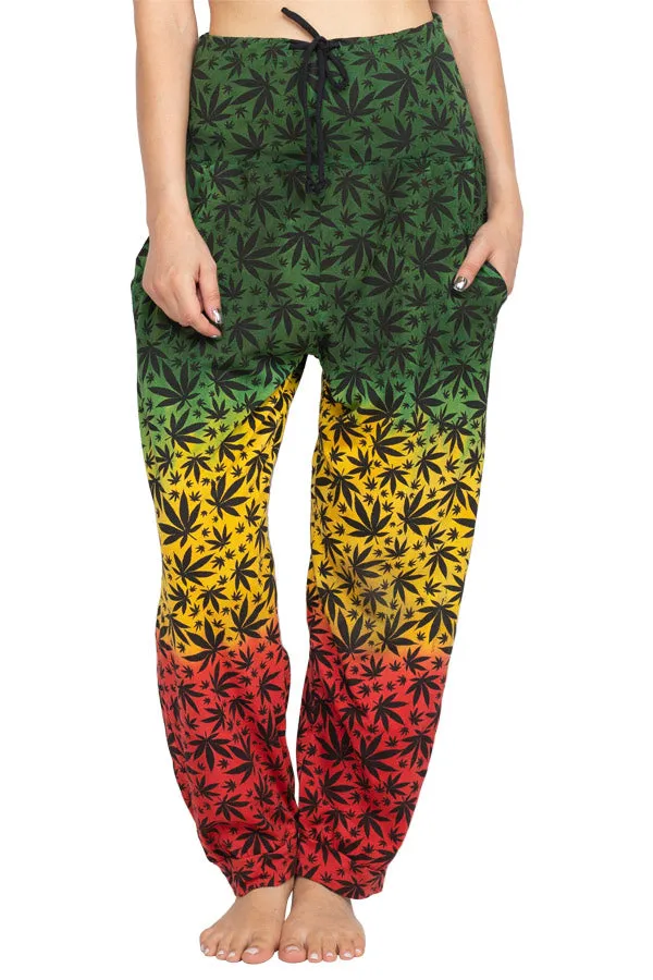 JahRoots Leopard Print Genie Pants