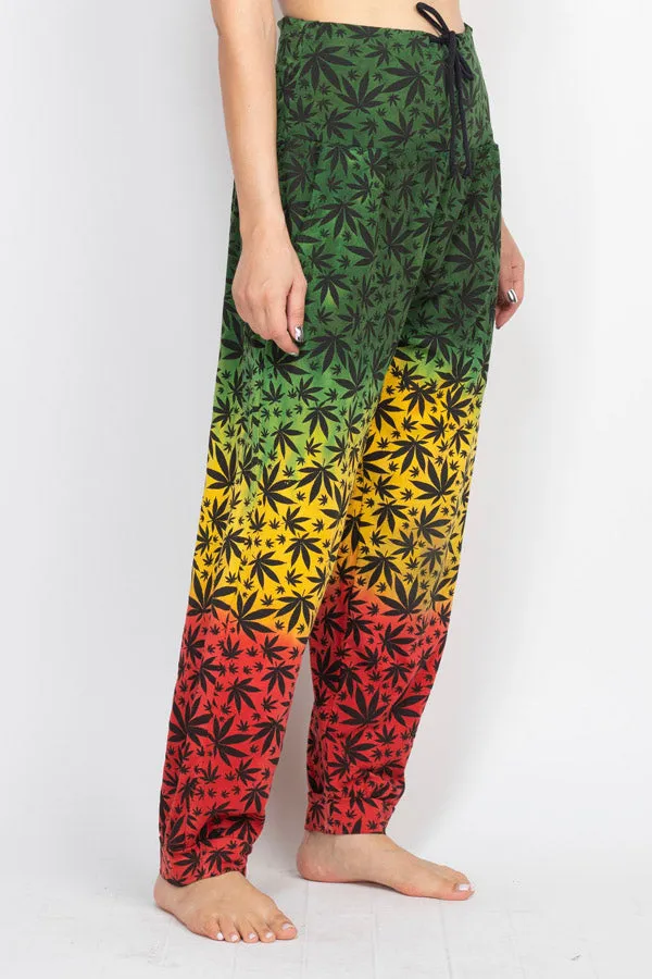 JahRoots Leopard Print Genie Pants