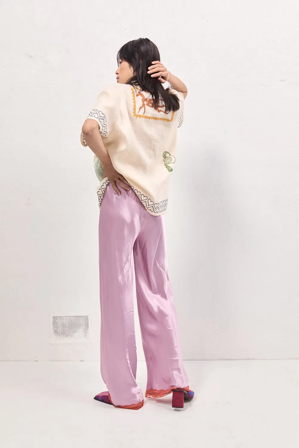 Josefin Satin Pants Lilac