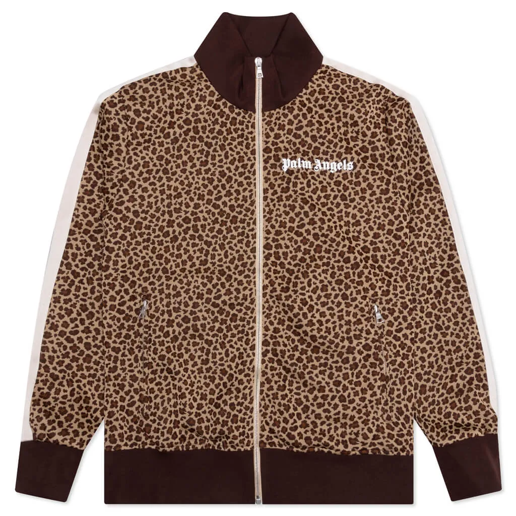 Leopard Jacquard Track Jacket - Beige/Off White