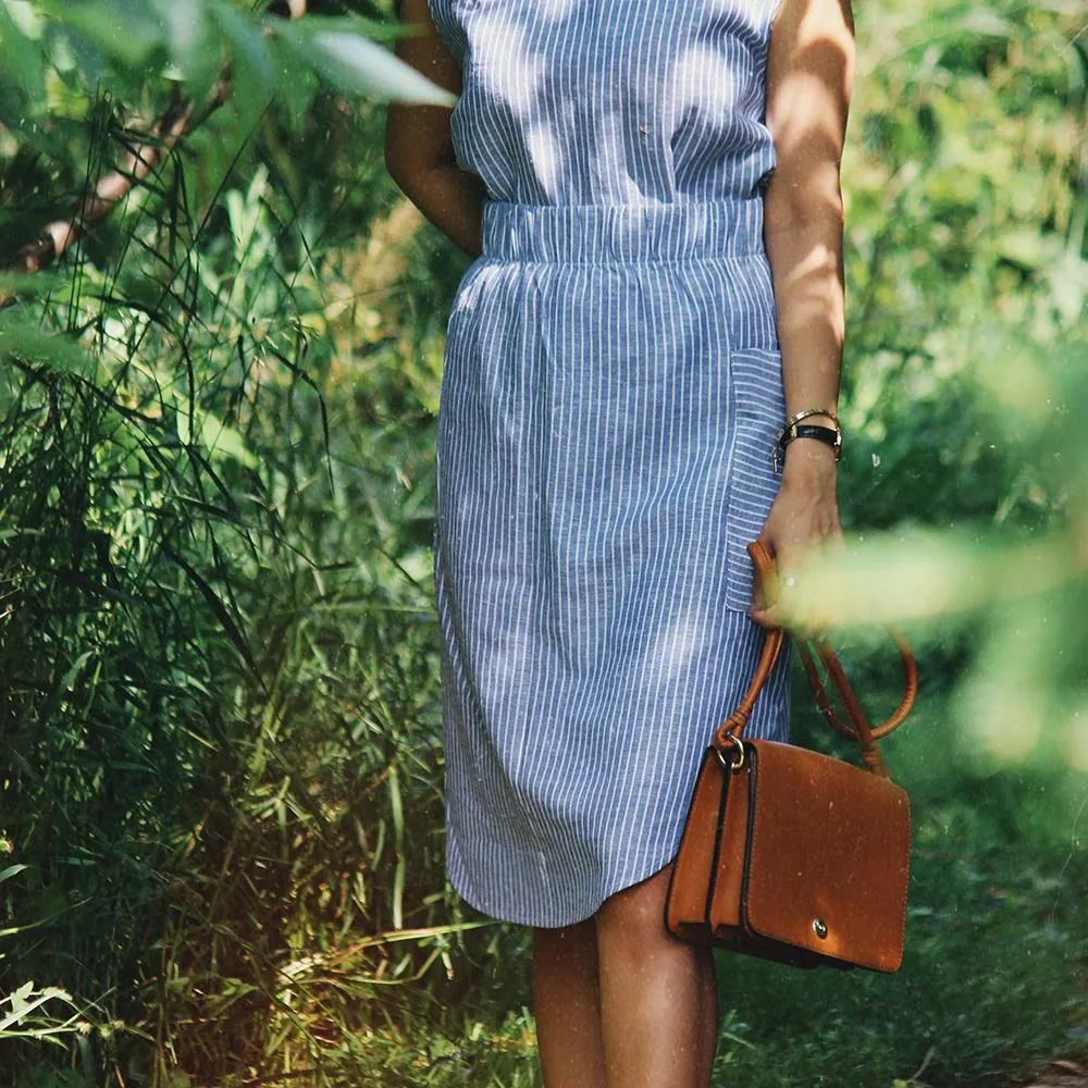 Linen Striped Skirt