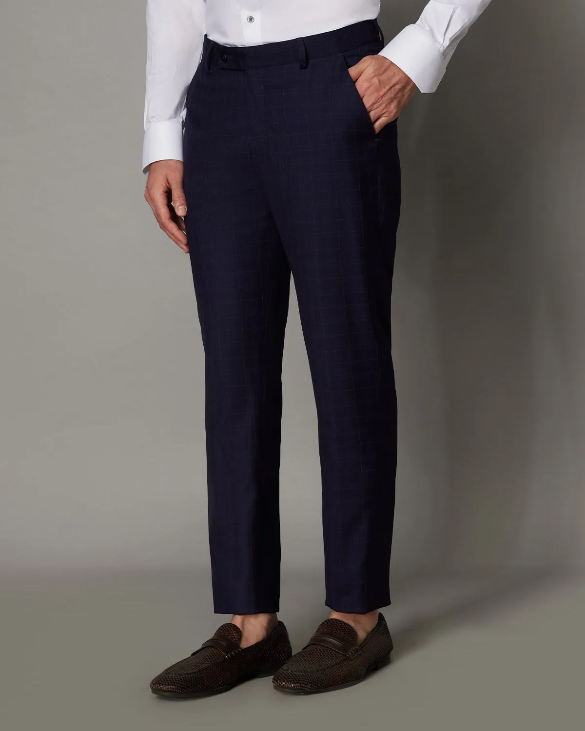 Luxor Checkered Dress Pants - Navy