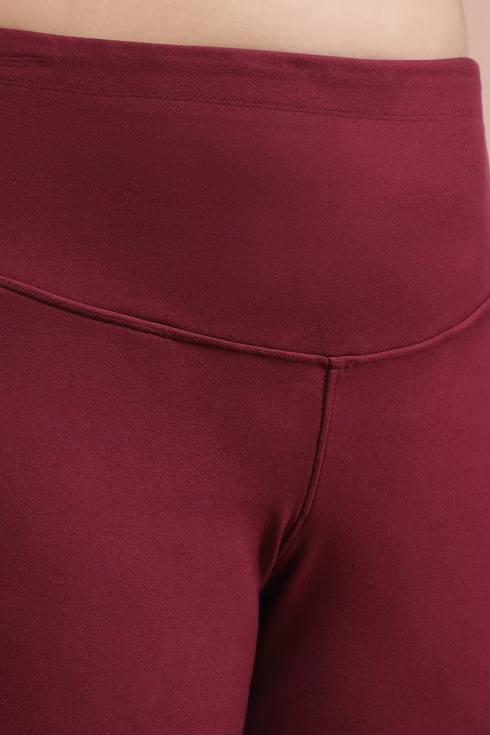 Maroon Tummy Shaper Bell Bottom