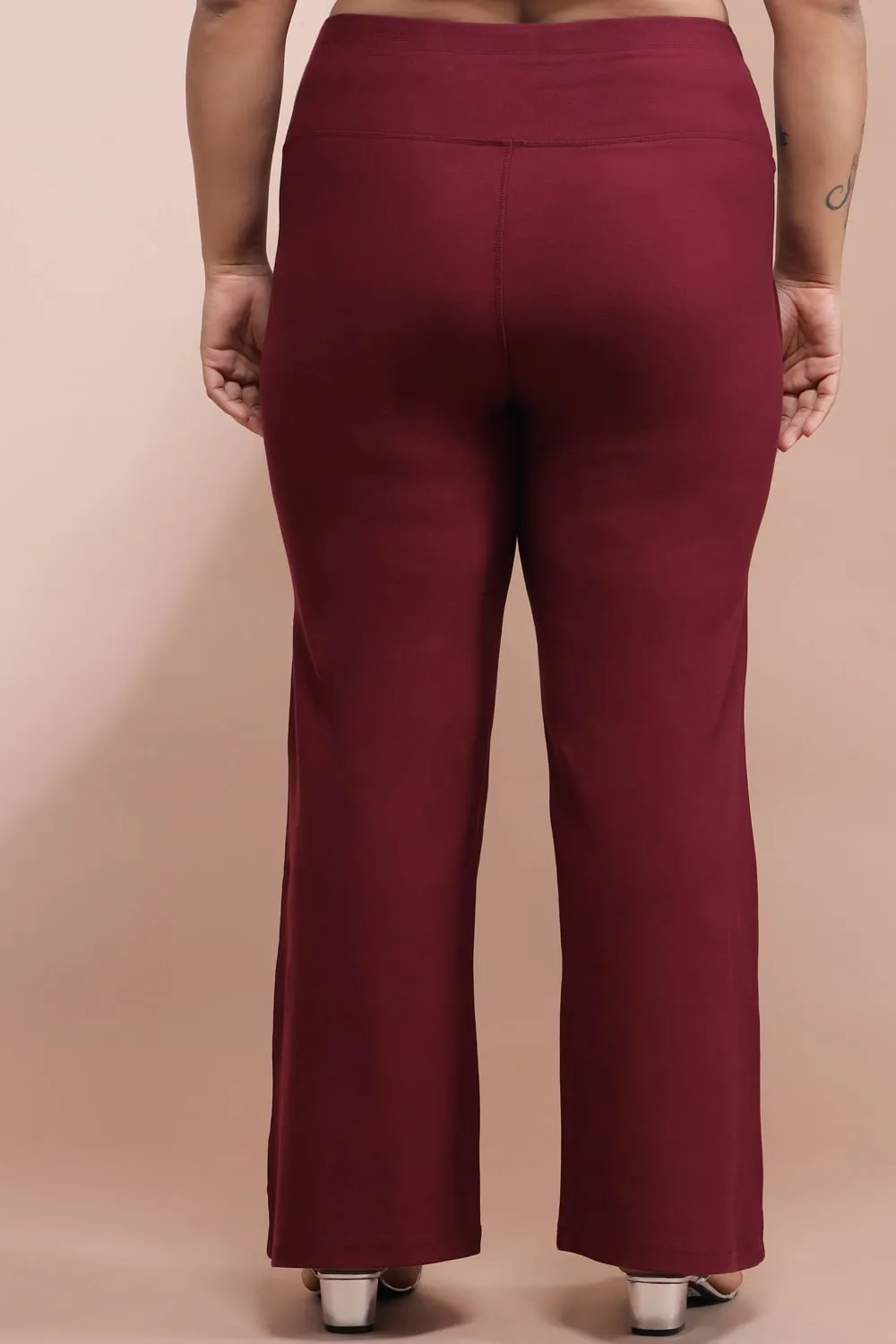 Maroon Tummy Shaper Bell Bottom