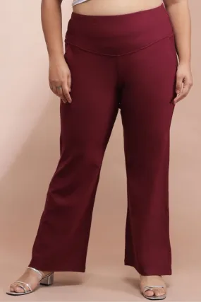 Maroon Tummy Shaper Bell Bottom