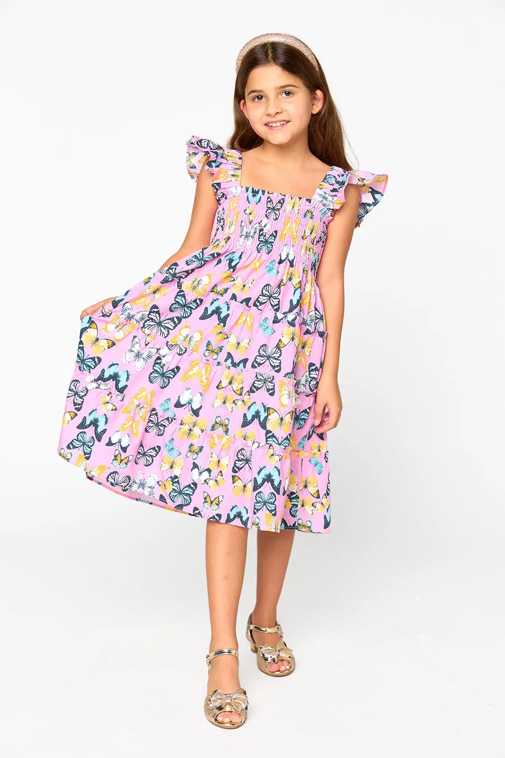 Nori Girl's Dress - Feelin' Butterflies