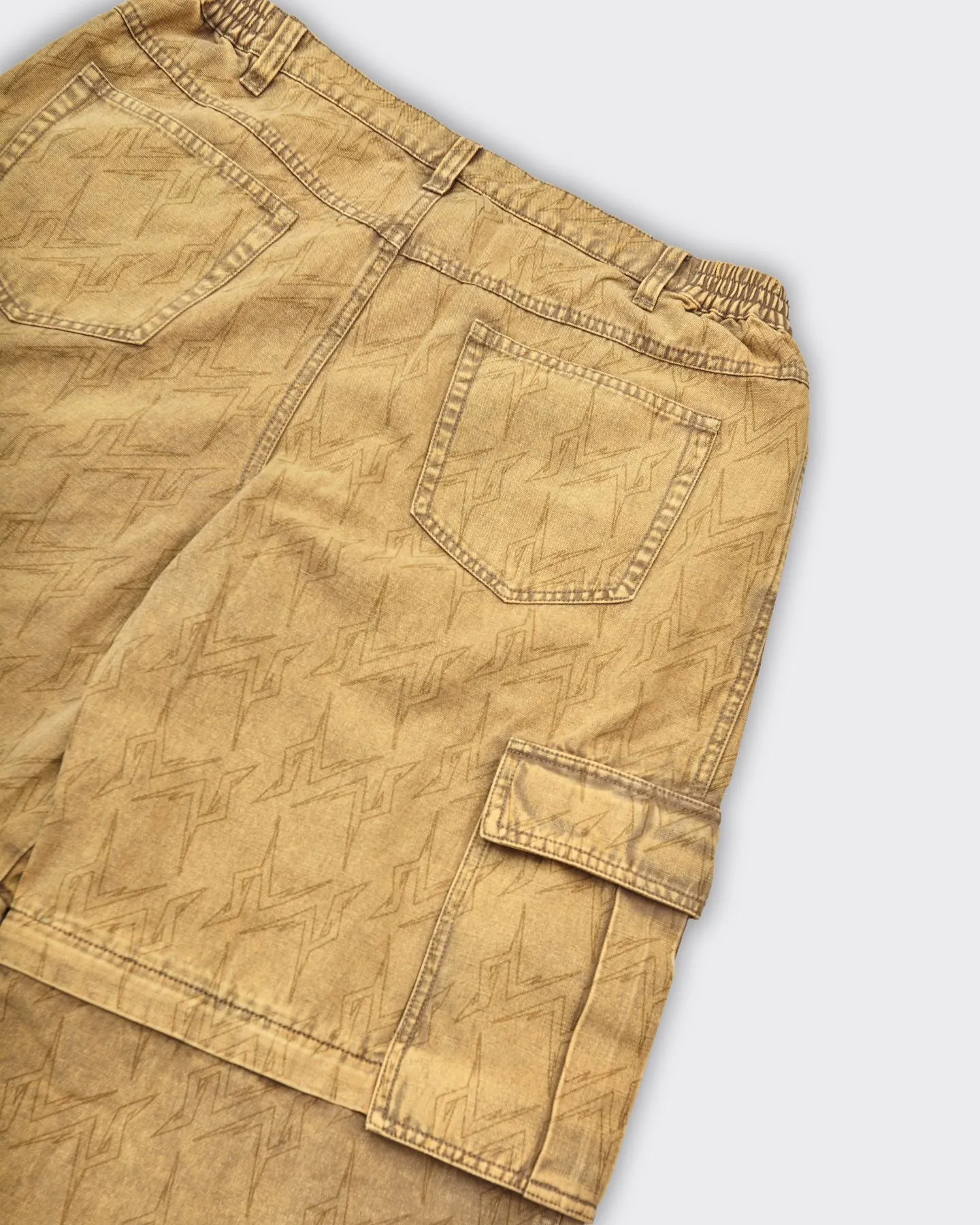 Pantalone Baggy Fit Monogram Cargo Beige