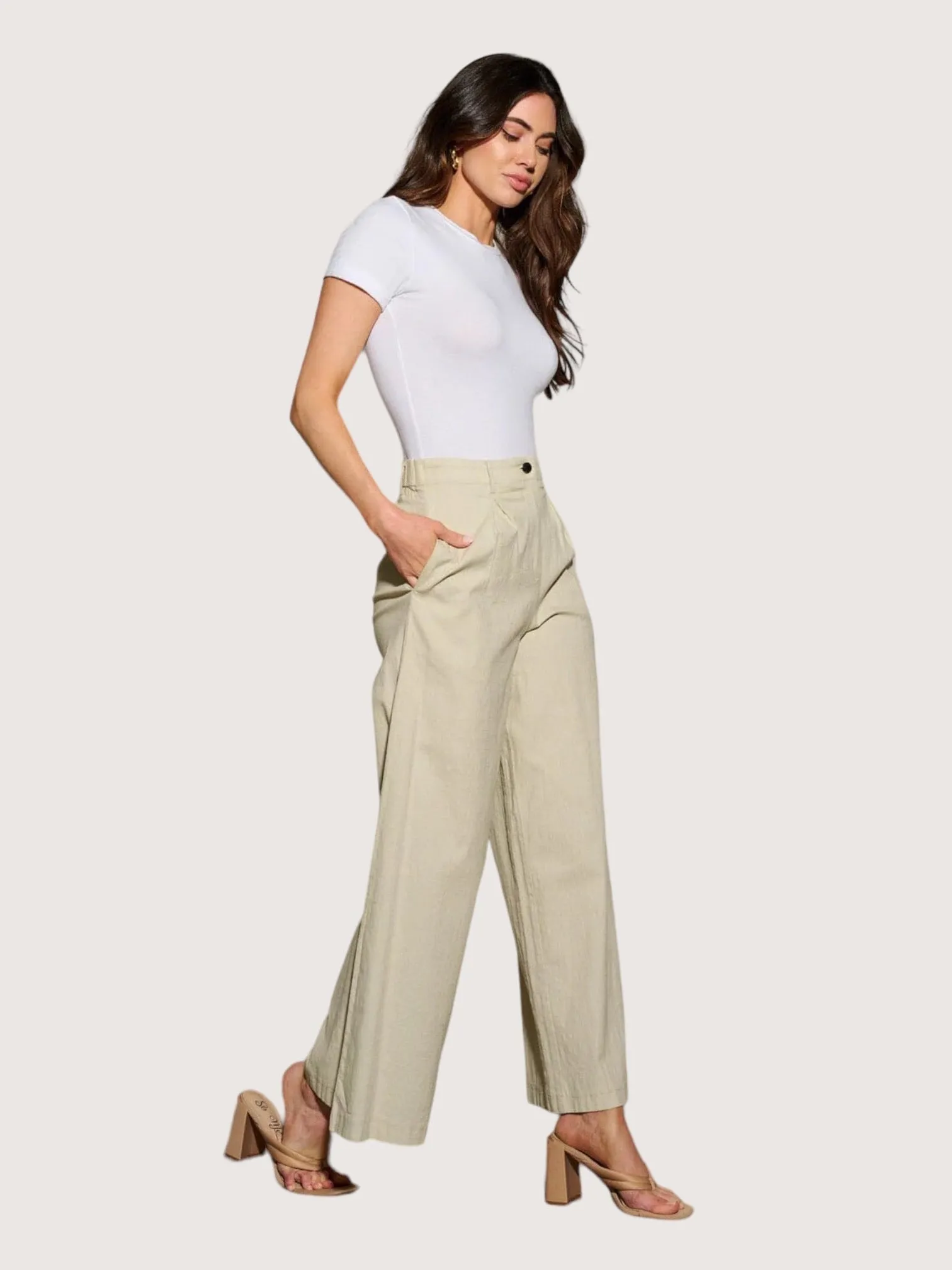 Pleated Wide Leg Pants