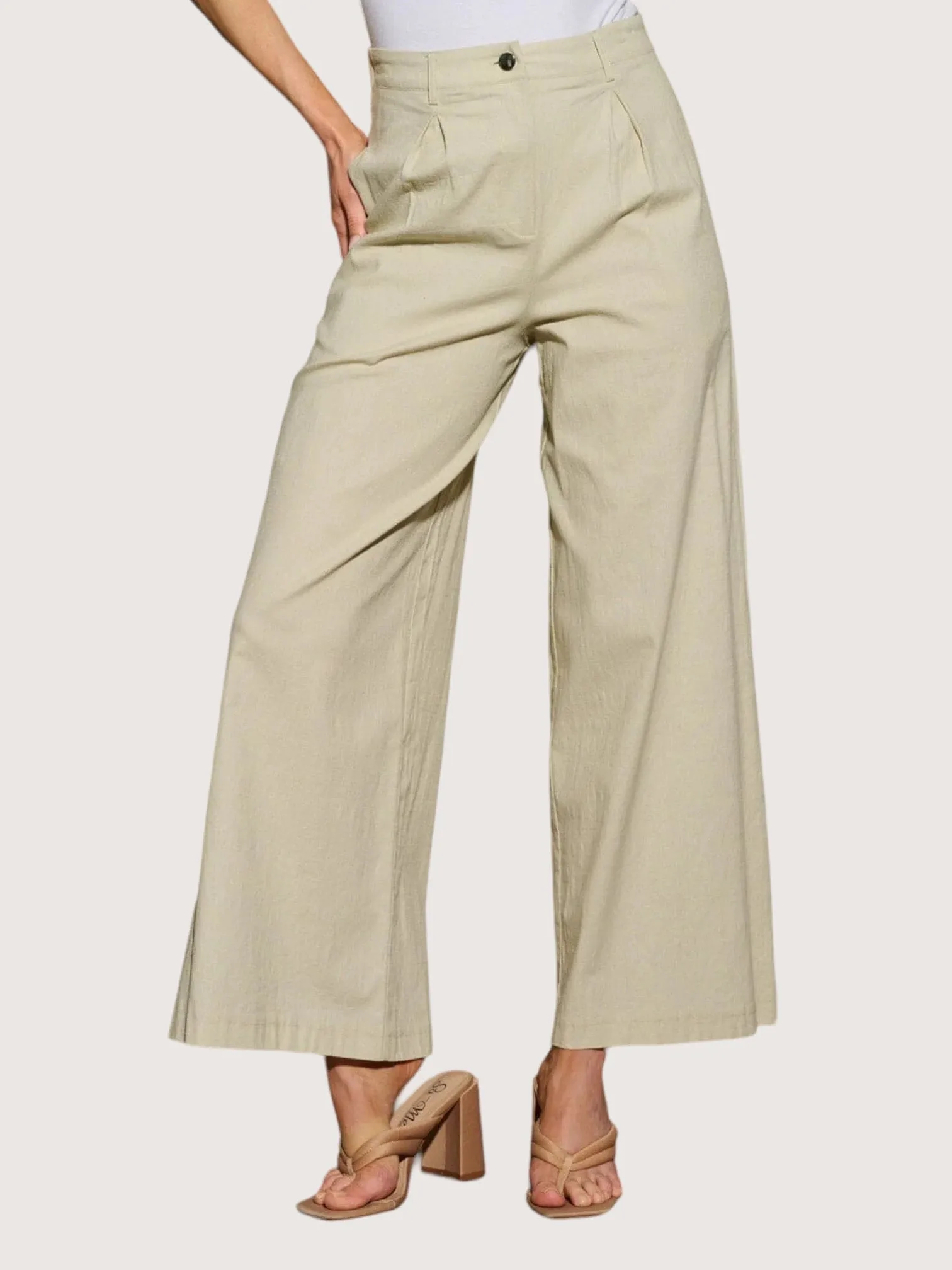 Pleated Wide Leg Pants