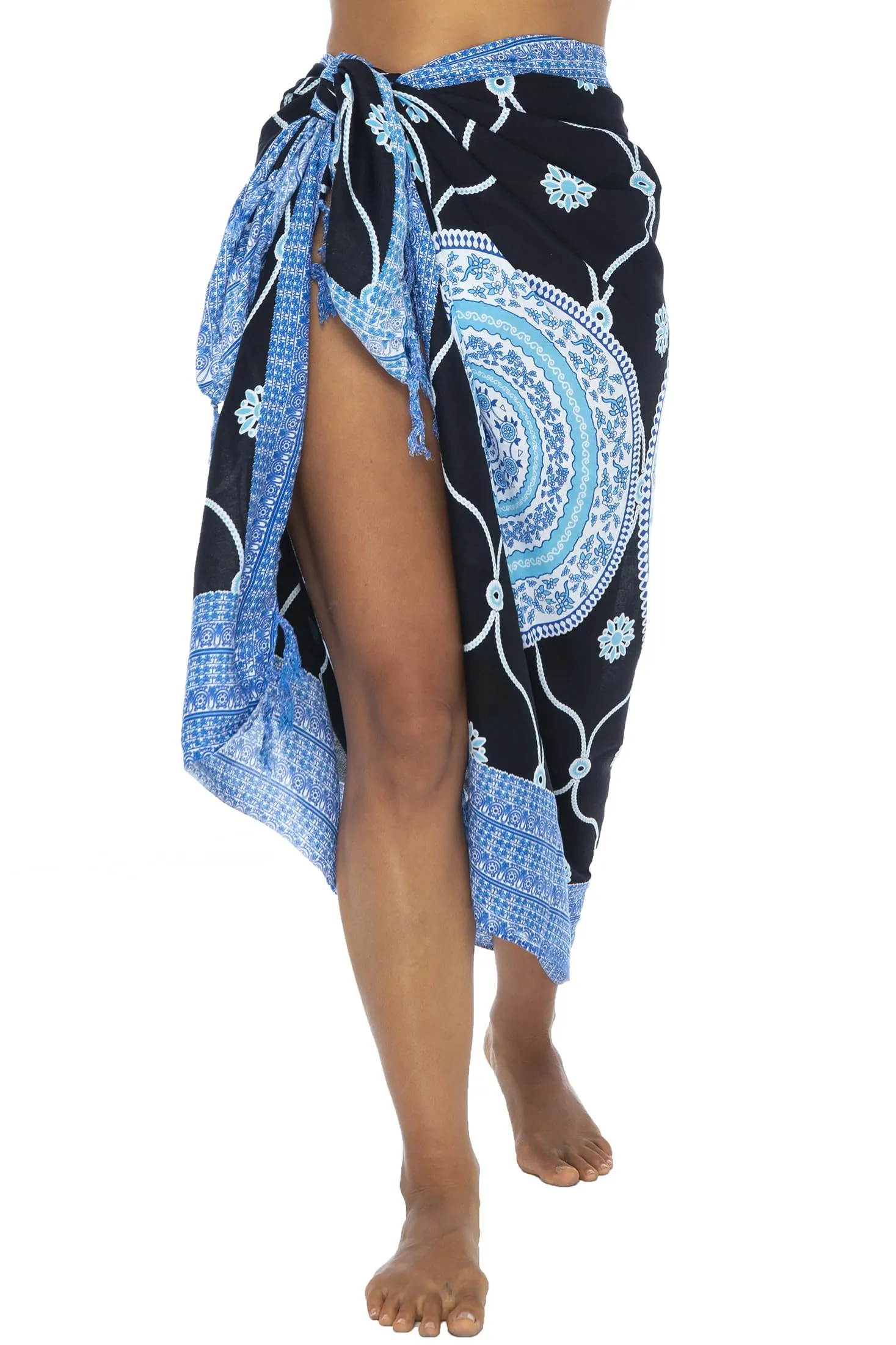 Print Sarong Cover Up Wrap Skirt