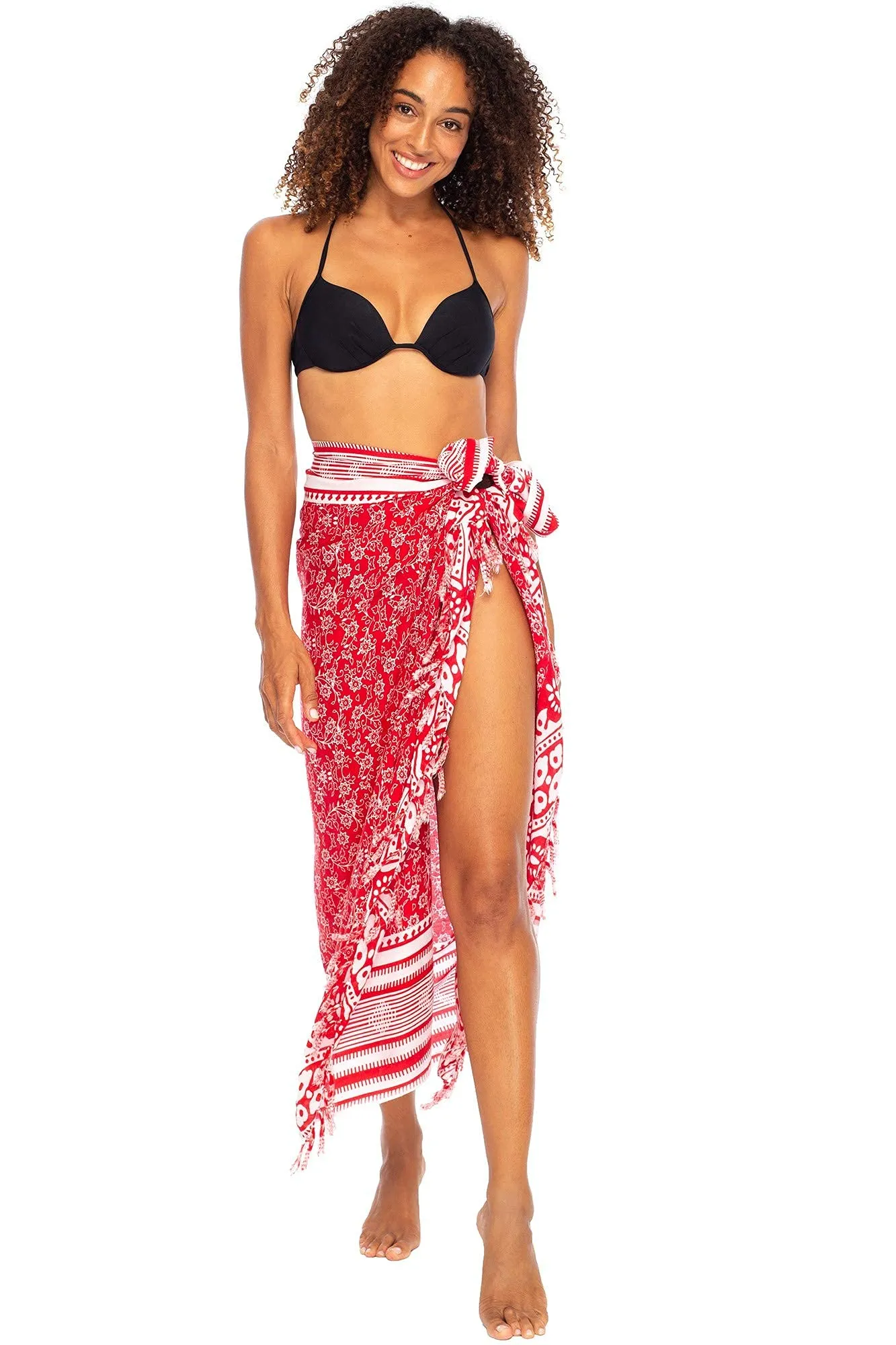 Print Sarong Cover Up Wrap Skirt