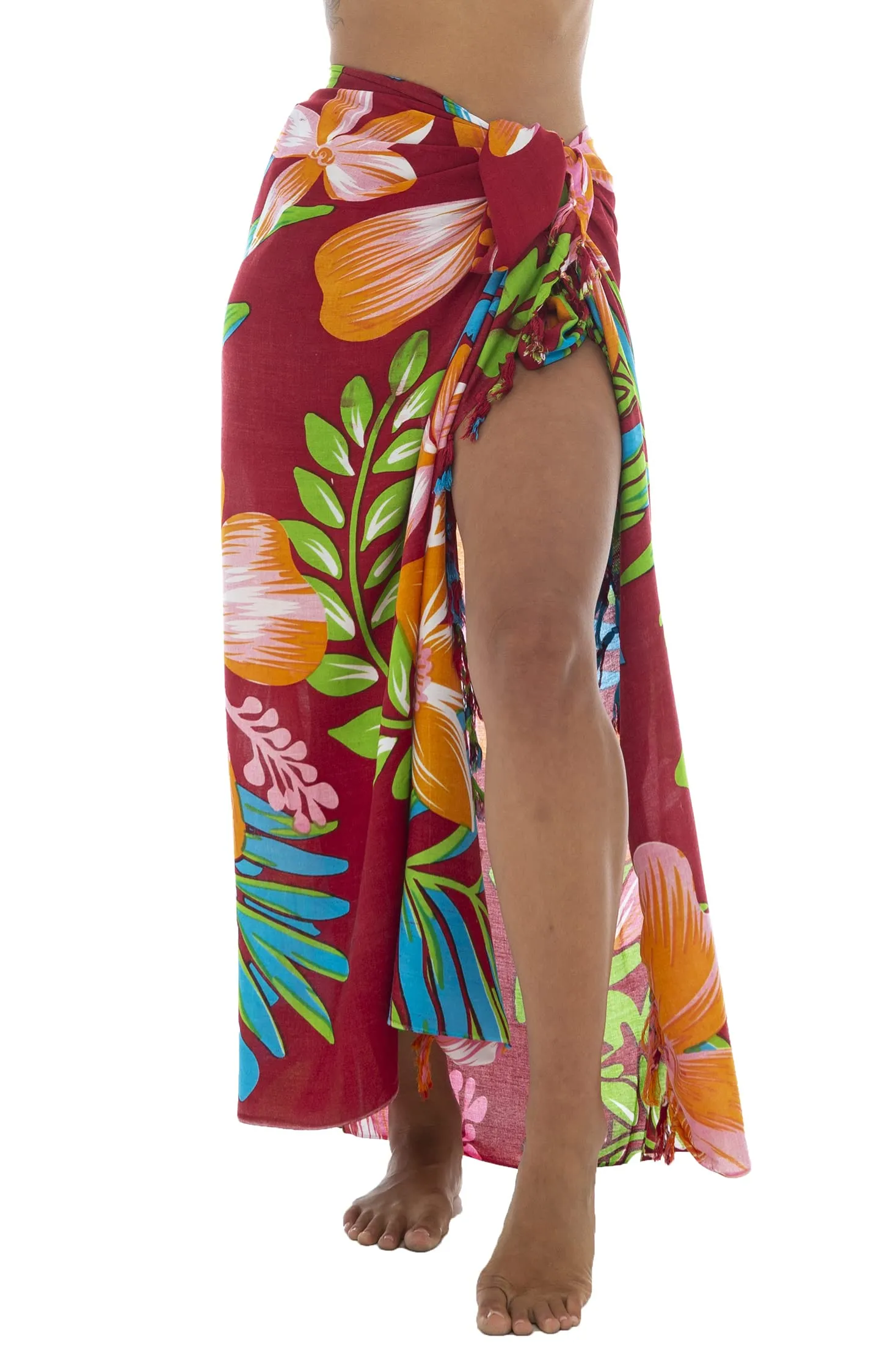 Print Sarong Cover Up Wrap Skirt