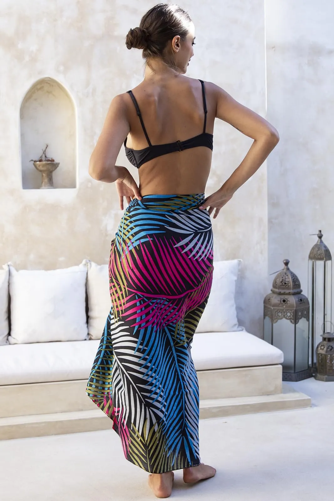 Print Sarong Cover Up Wrap Skirt