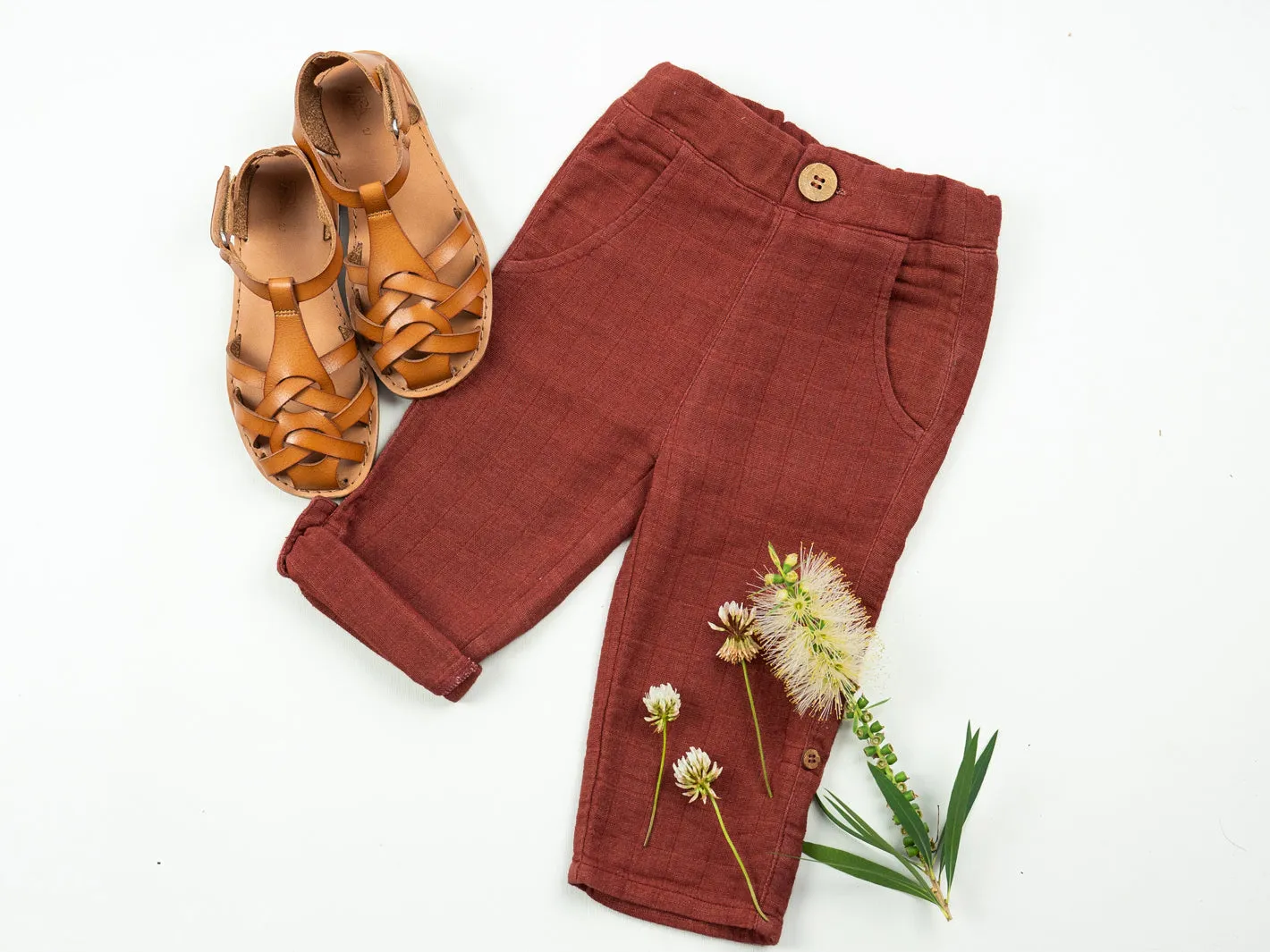 Raja Roll Up Pants - Rust