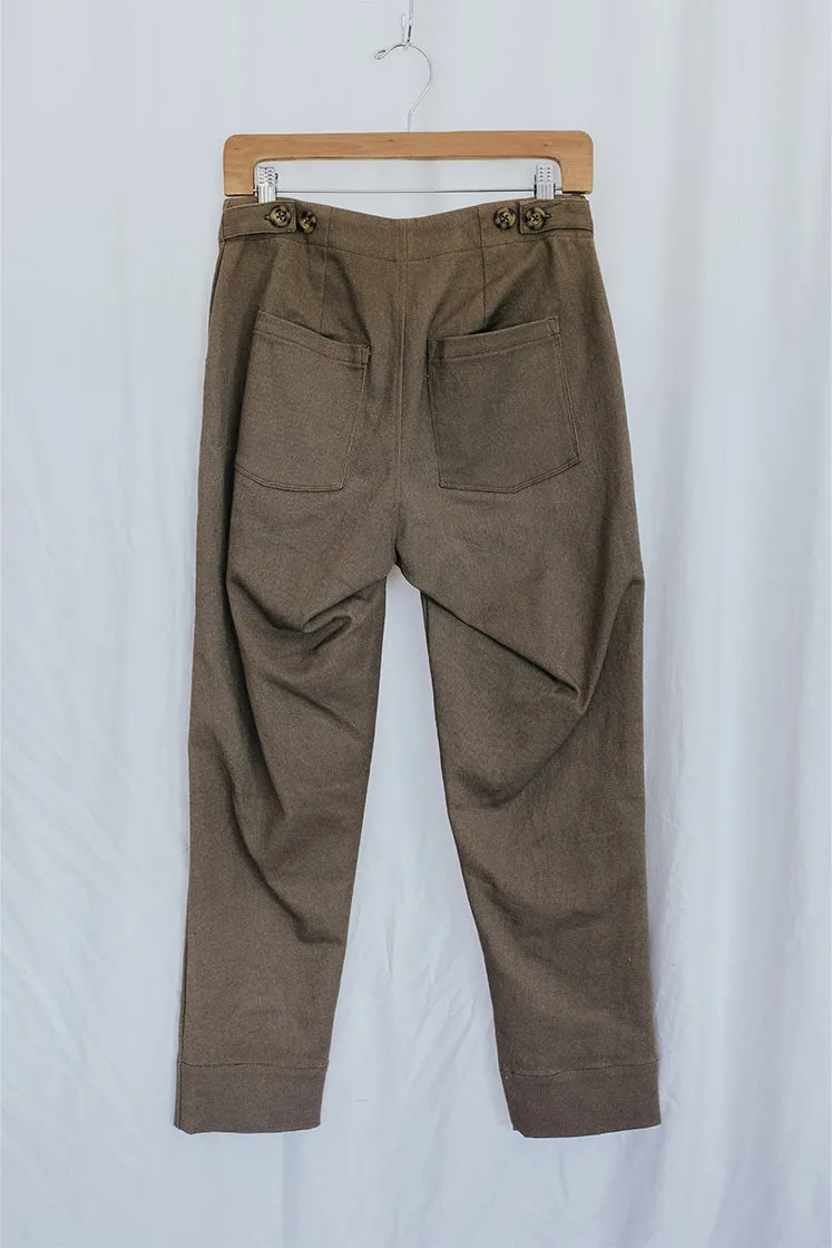 Retro Pocket Pants - Brown Twill