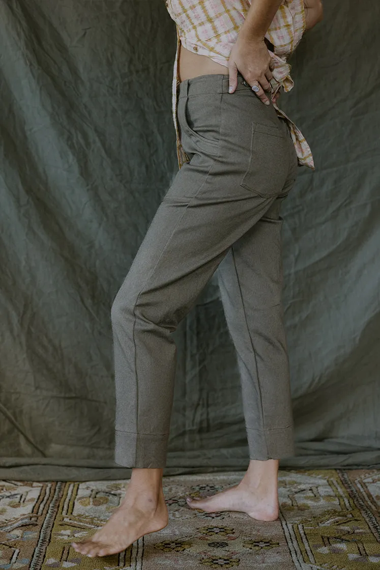 Retro Pocket Pants - Brown Twill