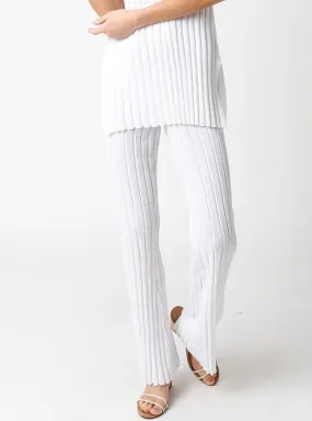 Ribbed Pant in White