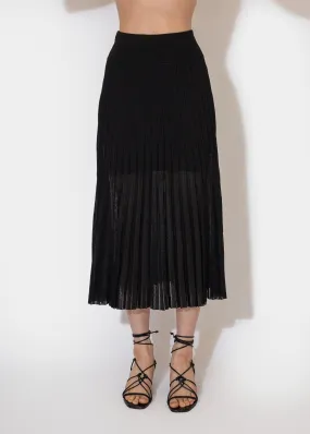 Sheer Pleat Skirt Black