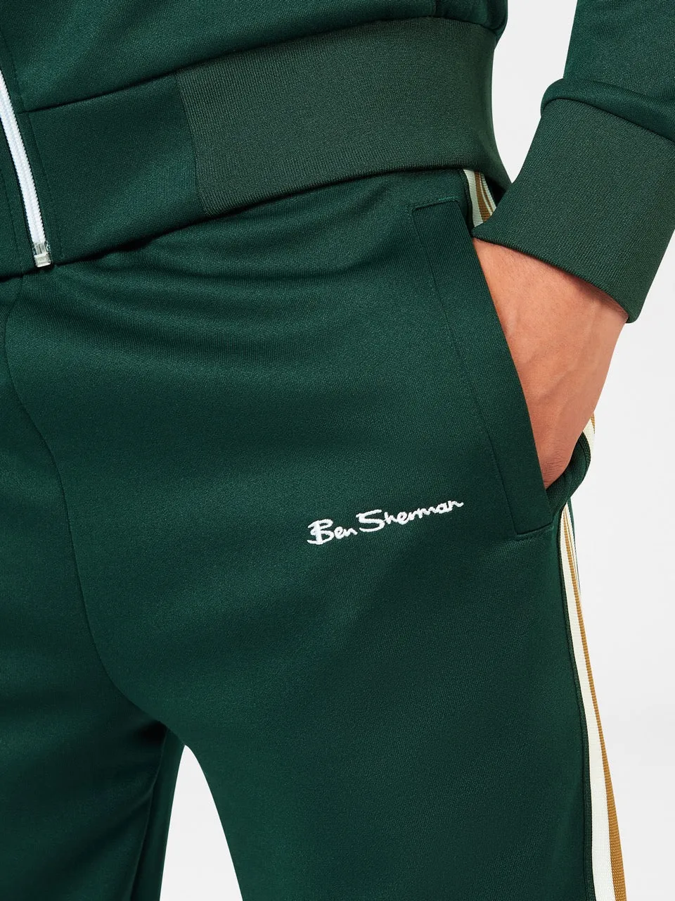 Signature House Taped Track Pant - Dark Green