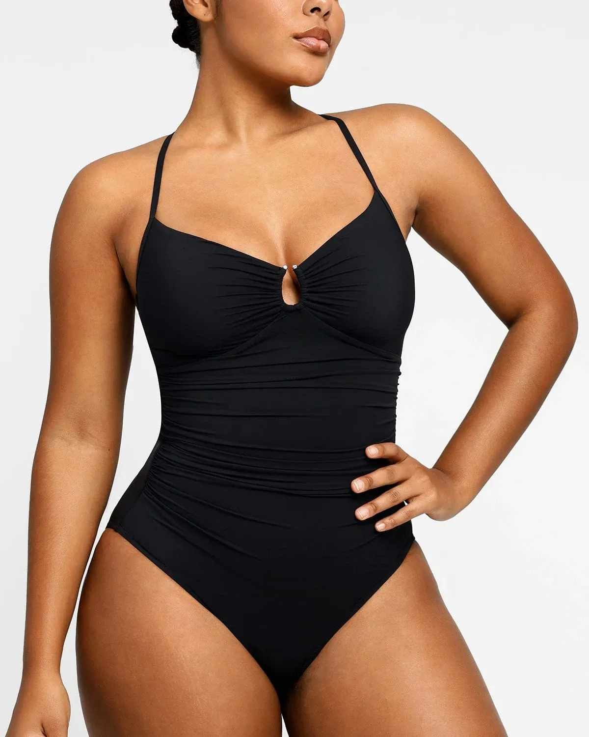 Smart Sculpt U-Ring Cut Out Shaping Swimsuit