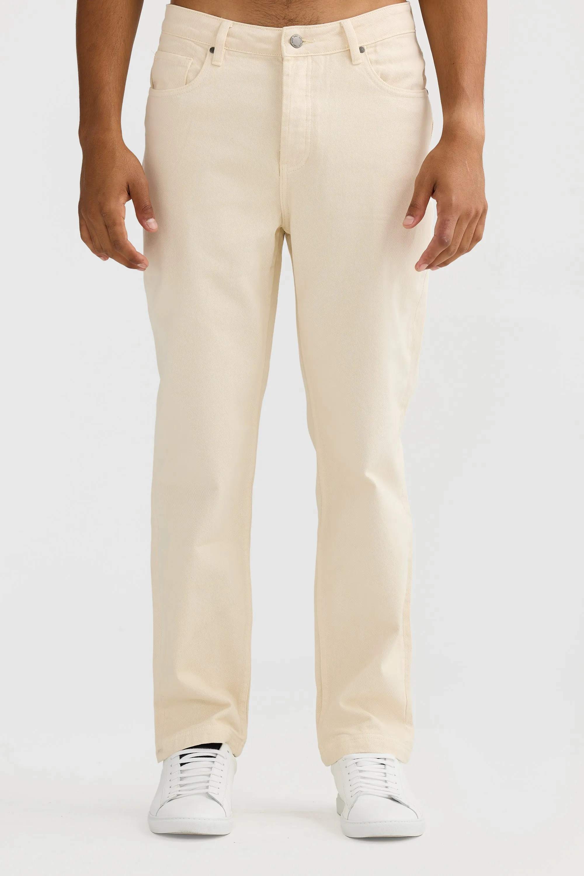 Straight Twill Pants Stone