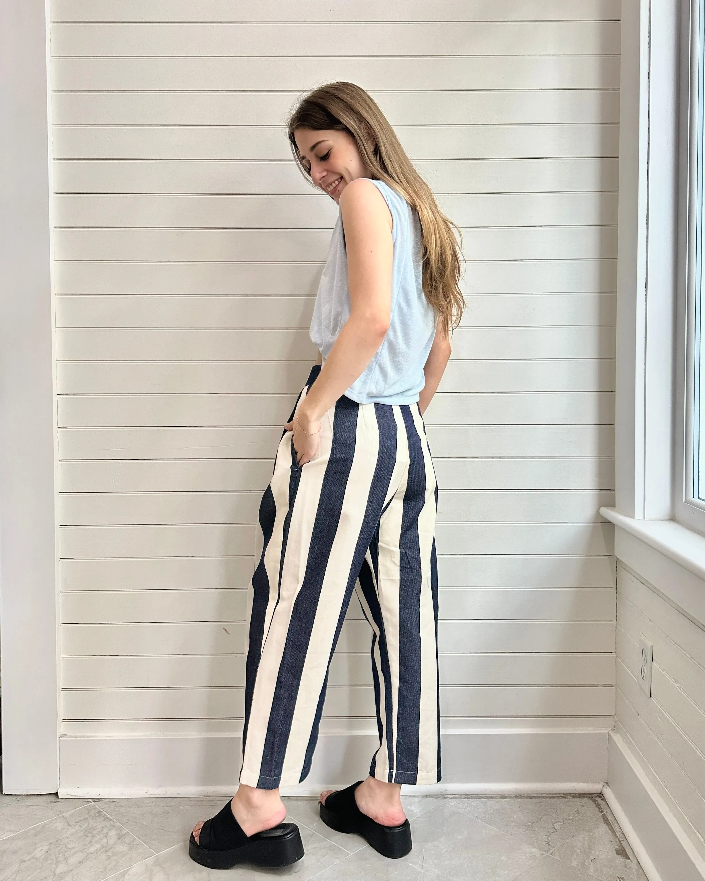 Striped Taper Beach Pants