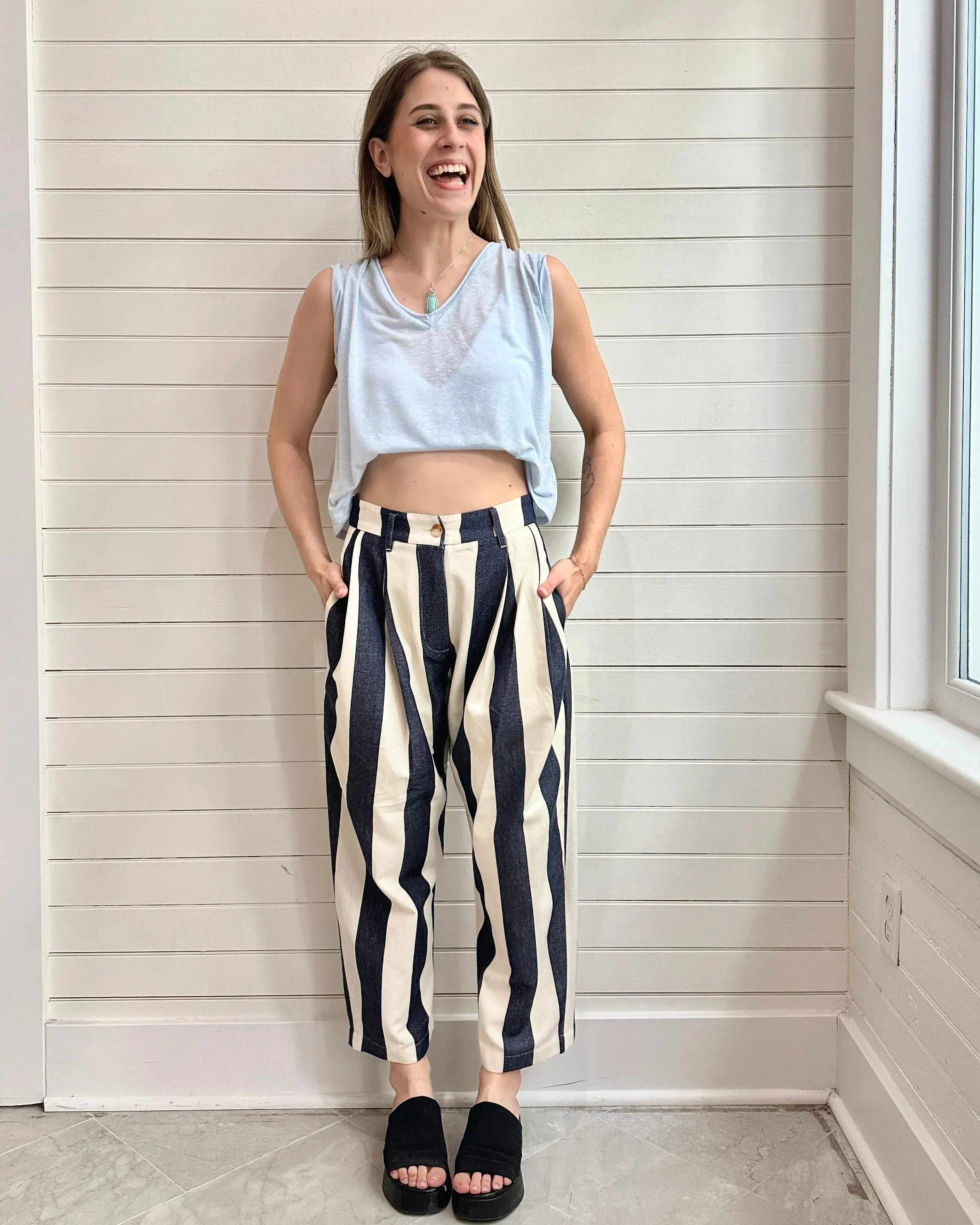 Striped Taper Beach Pants