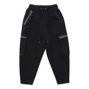 TEAMJOINED JOINED TRACK SIDE POCKETS STRAIGHT JOGGERS-BLACK